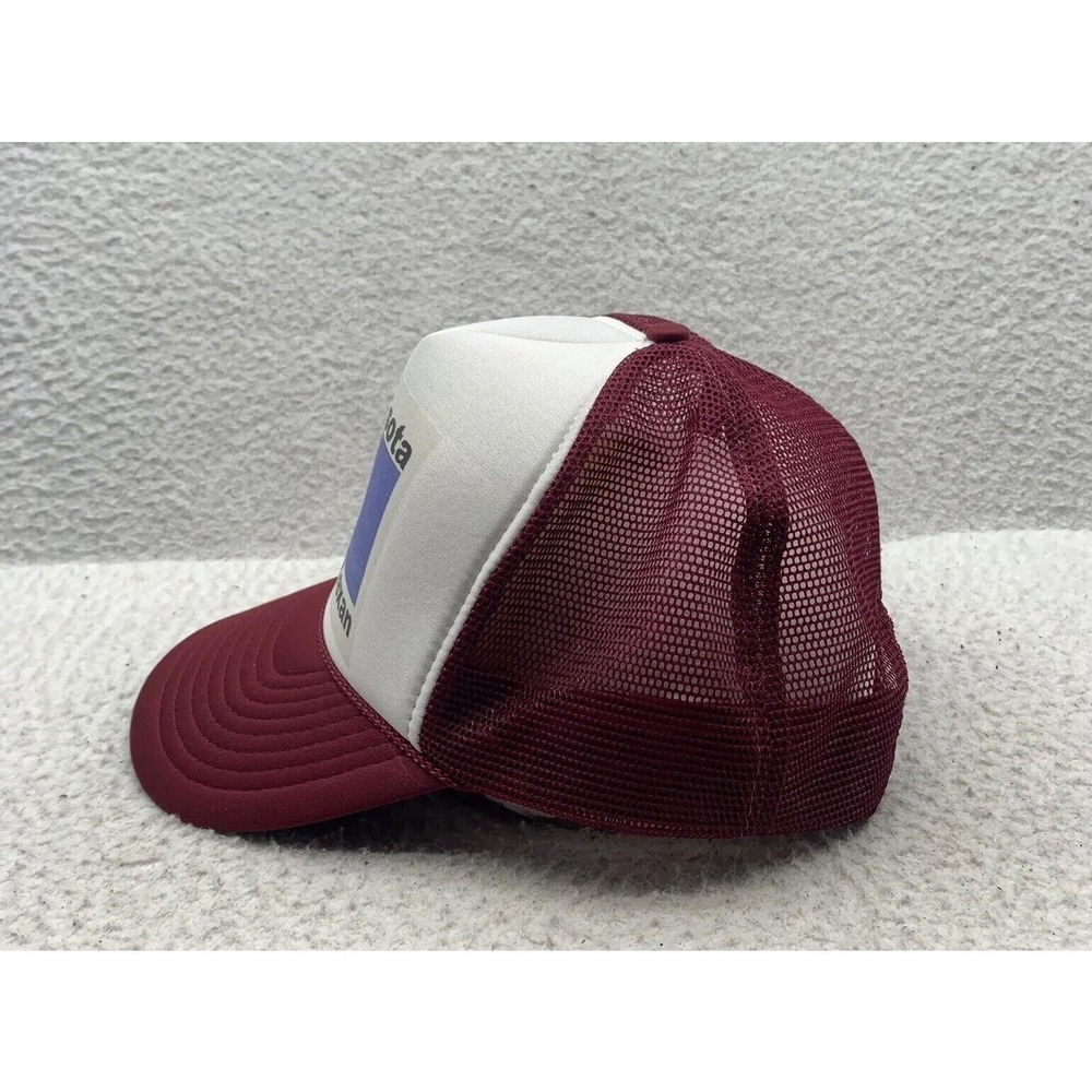 VTG Nissun Minnesota Winter‎ Texan Trucker Hat Snapback Red White Foam Rope Dad - Picture 2 of 8